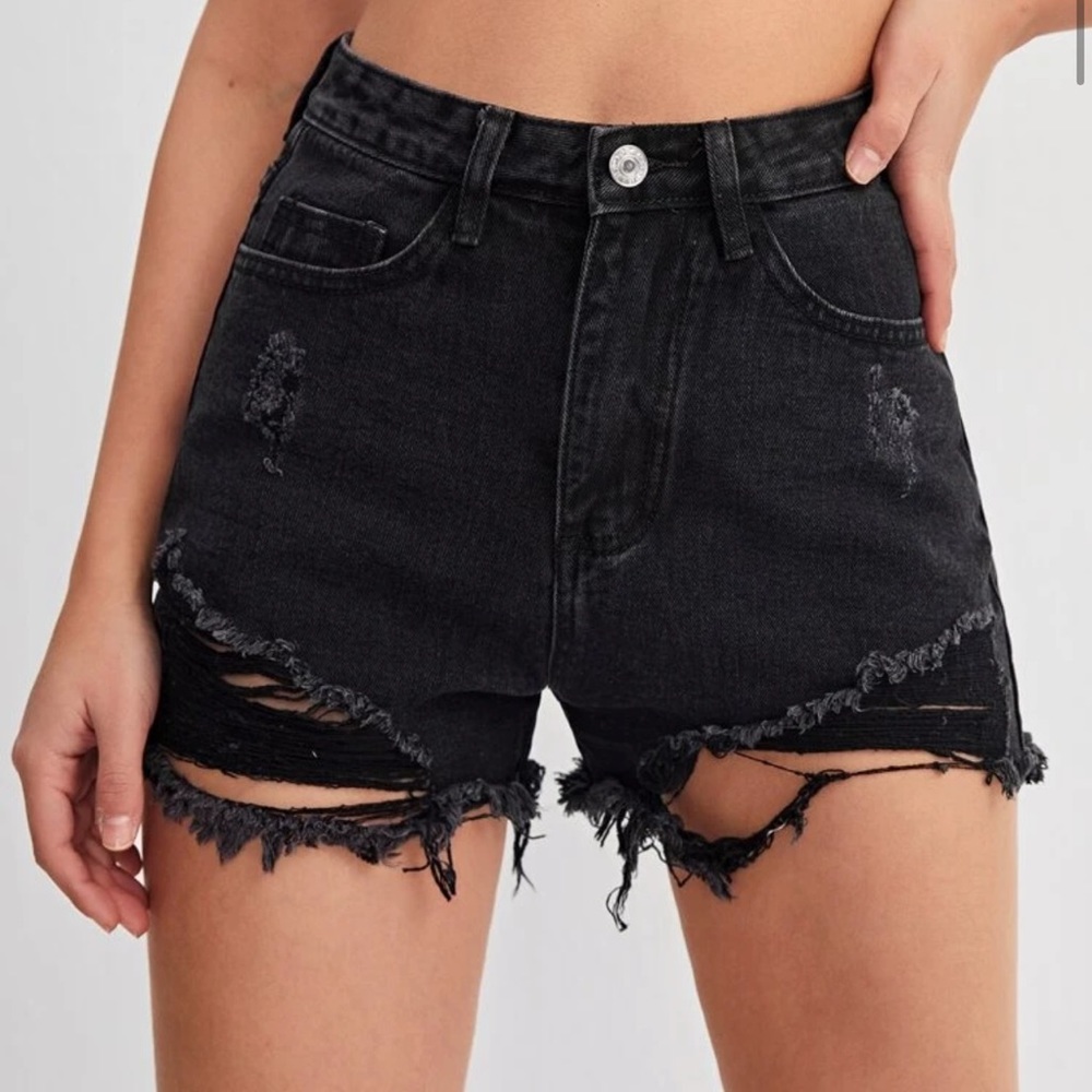 Black Jean Shorts